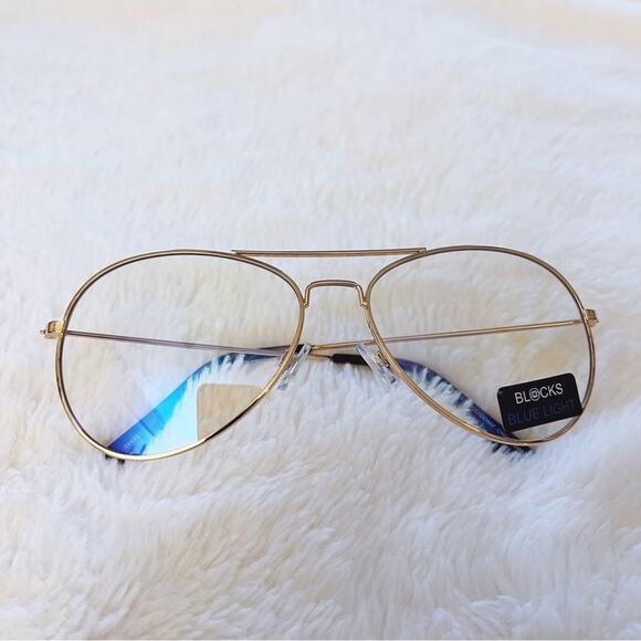 Noelle Gold Blue Light Glasses - Picture 9 of 12